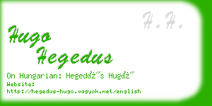 hugo hegedus business card